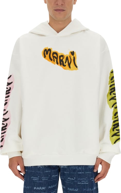 Marni Hooded Sweatshirt With Bold Logo