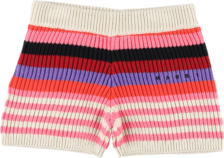 Marni Shorts Knit Stripes Rosso