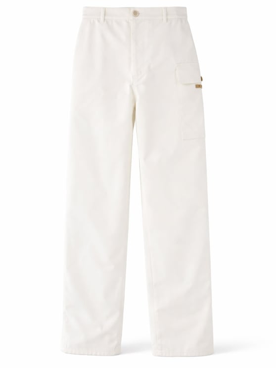 Marni Neutrals Regular Fit Straight Leg Cotton Cargo Pants