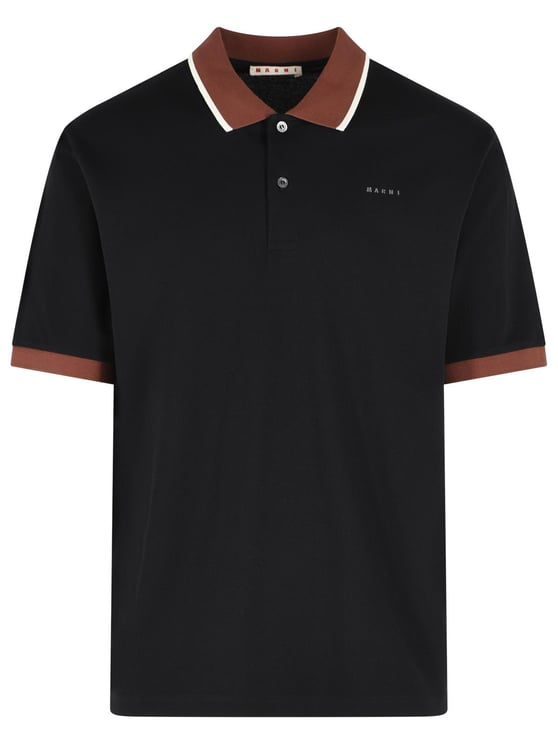 Marni Black Cotton Polo Shirt