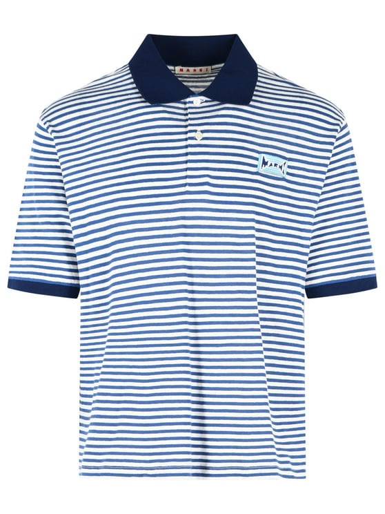 Marni Two-Tone Linen Blend Polo Shirt