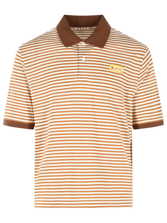 Marni Two-Tone Linen Blend Polo Shirt