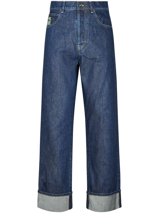 Marni Wide-Leg Casual Trousers with Cuffed Hem