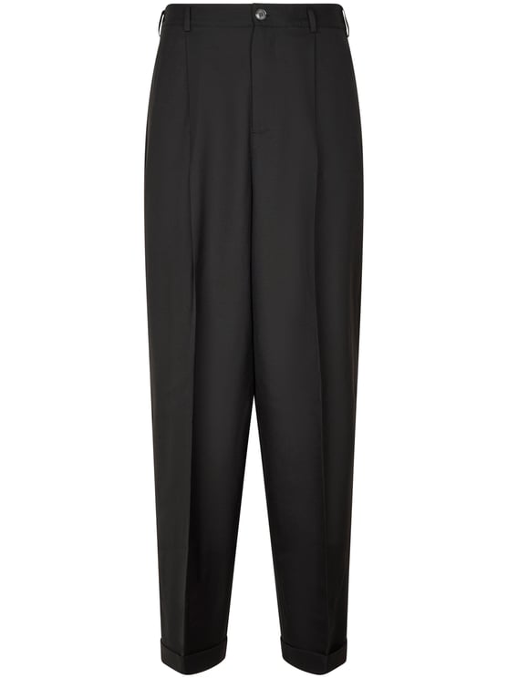 Marni Relaxed Fit Black Trousers with Tapered Leg
