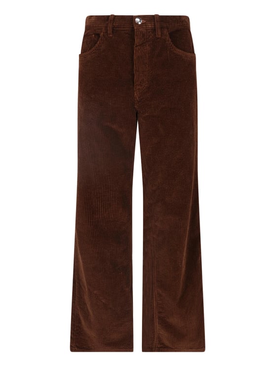 Marni Straight-Leg Brown Corduroy Pants with Five-Pocket Design