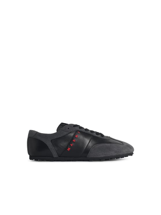 Marni 'Softy Soccer' Black And Grey Leather Sneakers