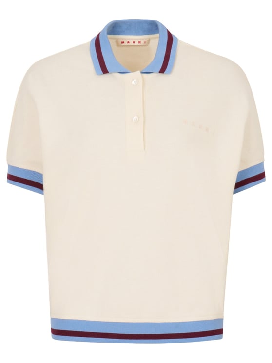 Marni Ivory Cotton Polo Shirt