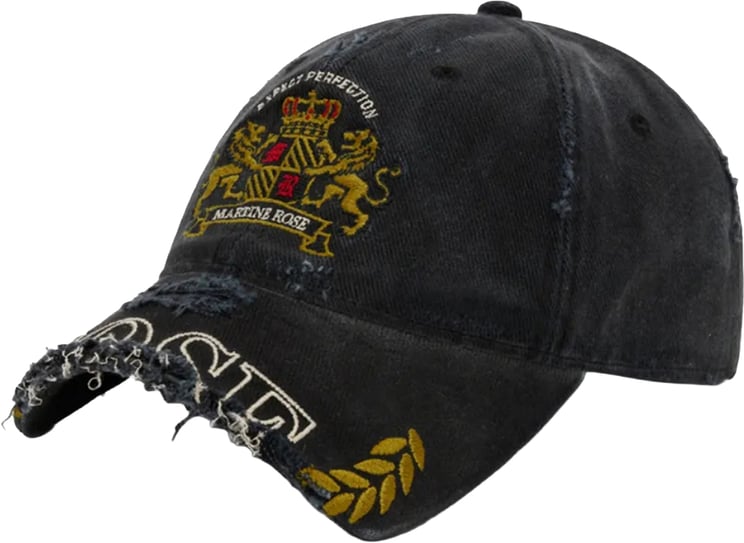 Martine Rose Cut Peak Cap Black Washed