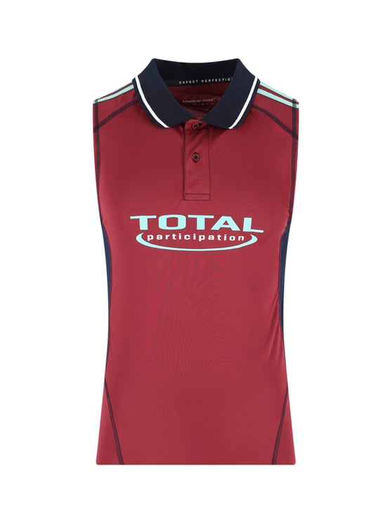 Martine Rose Red Shrunken Fit Polo Football Vest
