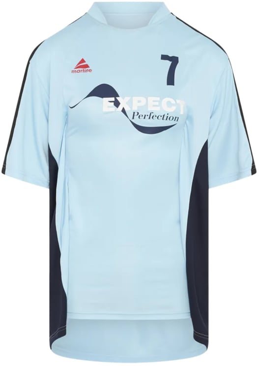 Martine Rose Martine Rose Womens Half Stretch Football Top Blue Light Blue