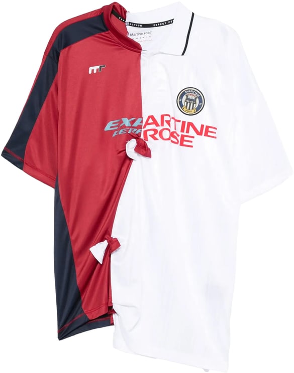 Martine Rose Collage Football Top White Burgundy