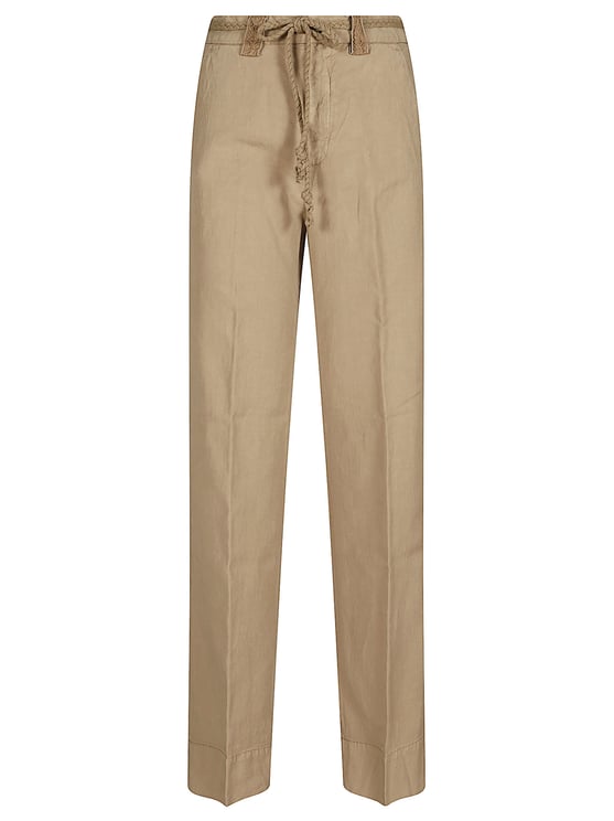 Mason's Straight-Fit Chino Trousers With Woven Belt Detail