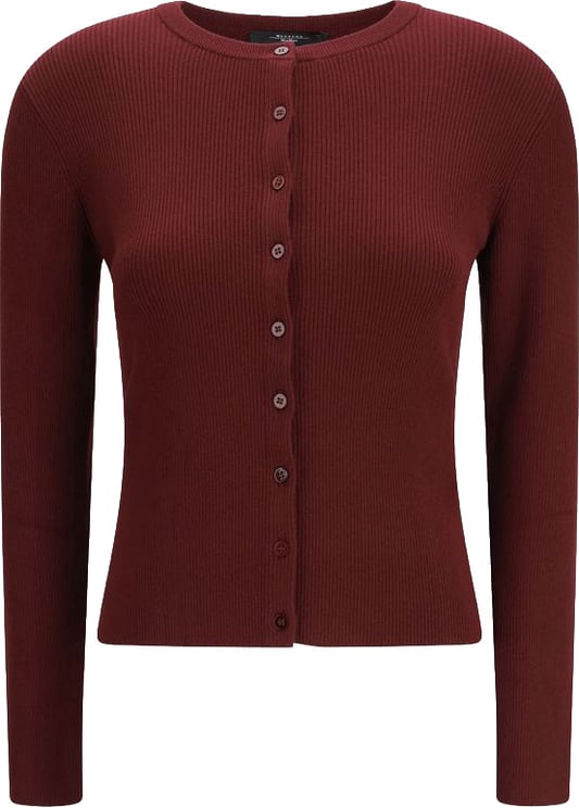 Max Mara Max Mara Bordeaux Viscose Cardigan