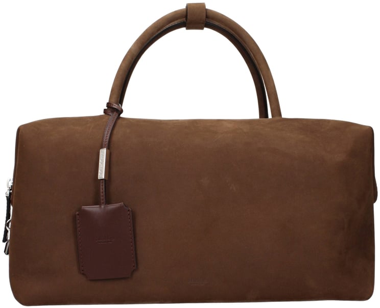 Max Mara Spacious Brown Suede Holdall with Carrying Options