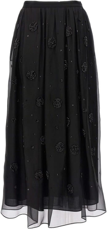 Max Mara Max Mara Black Silk Midi Skirt
