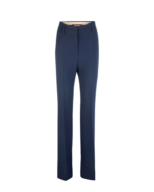 Max Mara Flared Cady Pants With Pressed Crease And Tailored Detailing