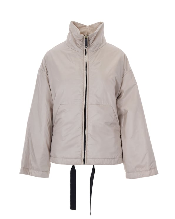 Max Mara Short Padded Jacket With Logo Ribbon Drawstring