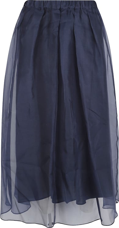 Max Mara Flared Midi Skirt with Pleated Detailing in Silk