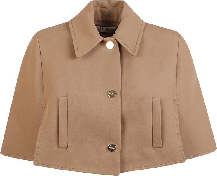 Max Mara Cropped Brown Jacket With Classic Collar