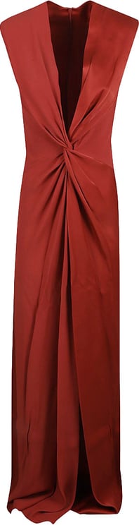 Max Mara Red Dress With Deep V-Neckline