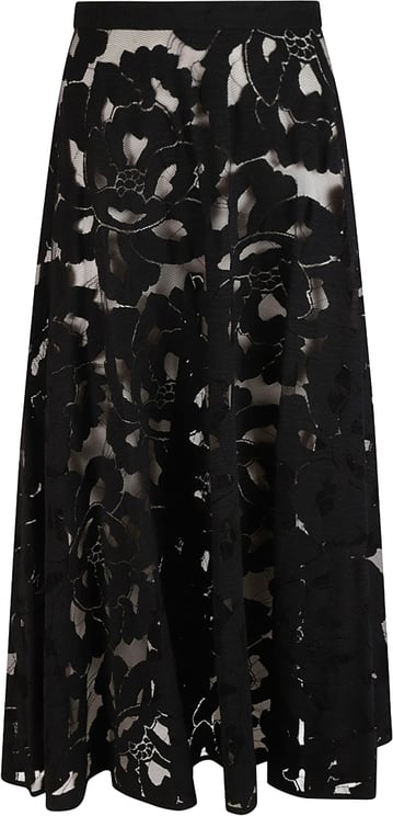 Max Mara Floral Lace Overlay Skirt With Flowing Silhouette