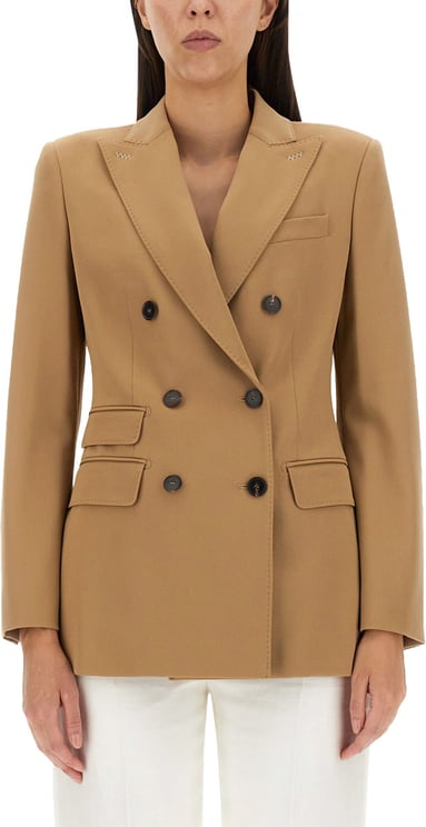 Max Mara Tailored Double-Breasted Blazer with Peaked Lapels
