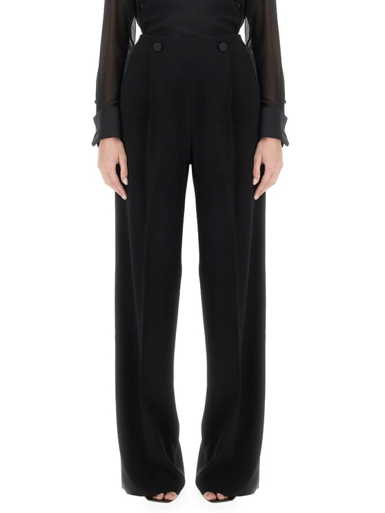Max Mara Tailored Long Pants in Smooth Triacetate Blend