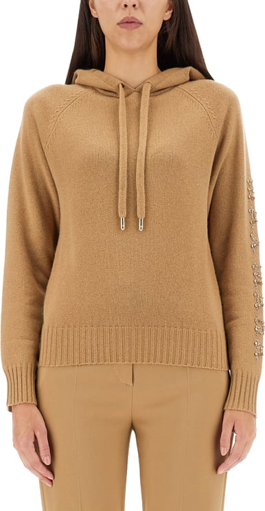 Max Mara Hooded Sweatshirt with Logo Detail