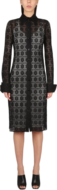 Max Mara Shirt Collar Dress with Front Button Closure