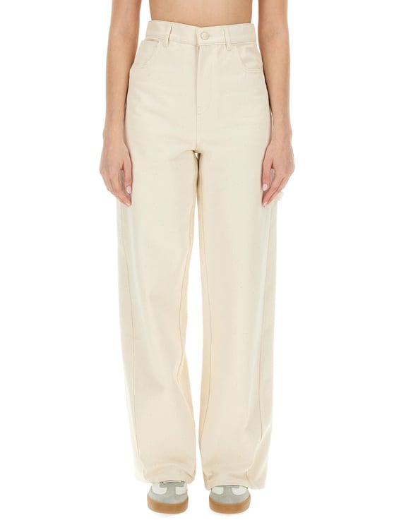 Max Mara Wide-Leg Cotton Trousers With High Waist Silhouette