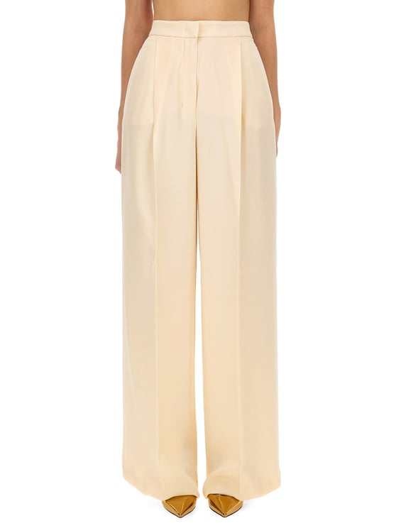 Max Mara Silk Pants with Regular Fit and Refined Drape