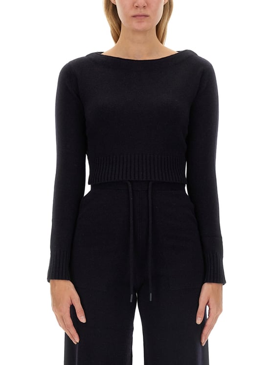 Max Mara Fitted Knit Shirt With Wide Round Neckline