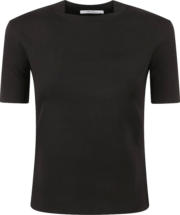 Max Mara Black T-Shirt With Embossed Logo