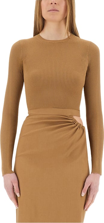 Max Mara Viscose Crepe Crop Top with Minimalist Design