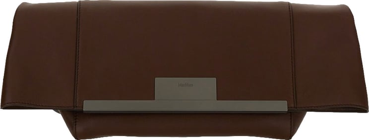 Max Mara Medium Clutch with Clasp Closure in Calf Leather