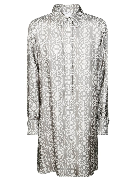 Max Mara Geometric Pattern Long-Sleeved Shirt with Classic Collar