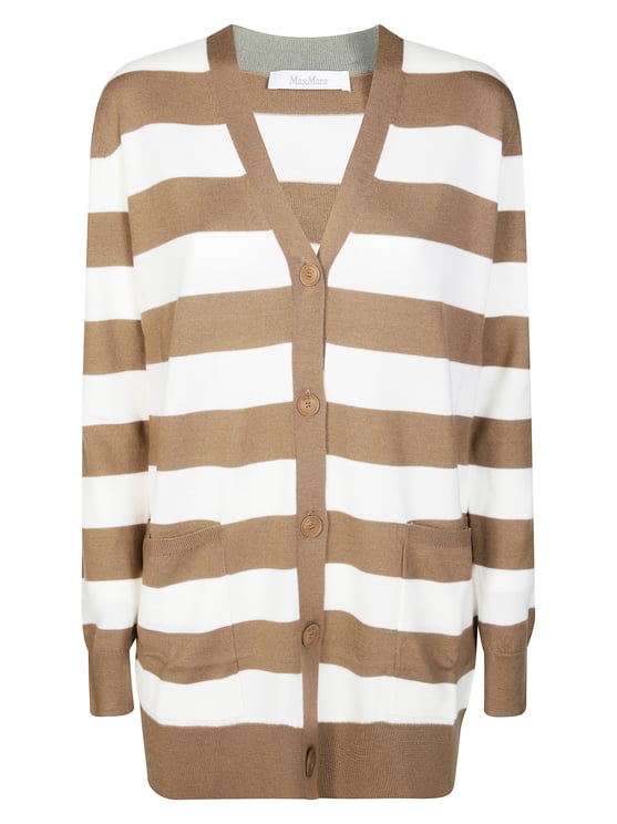 Max Mara Open-Front Ribbed Cardigan