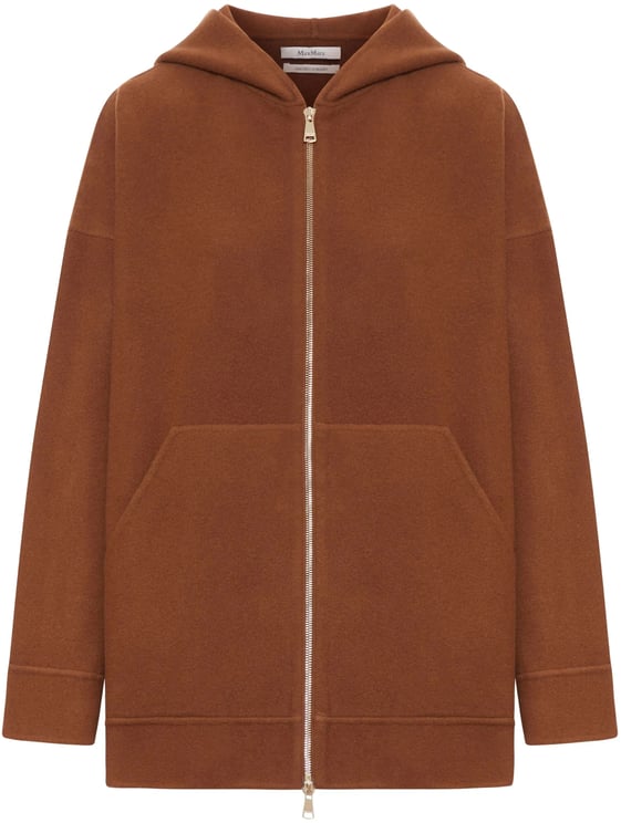 Max Mara Brown Etuania Hooded Front Zipper Jacket