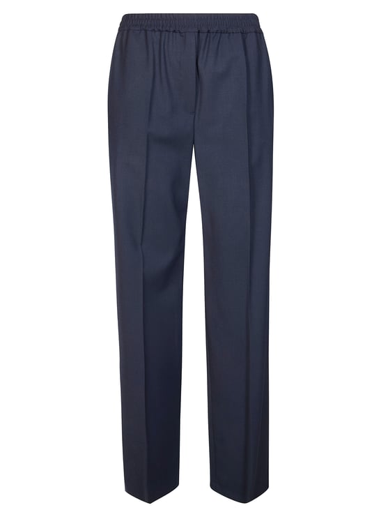 Max Mara Tailored High-Waist Wool Pants with Elastic Waistband