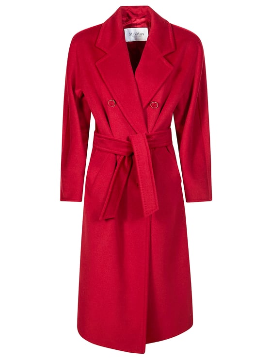 Max Mara Red Mmanna Belted Wrap Coat