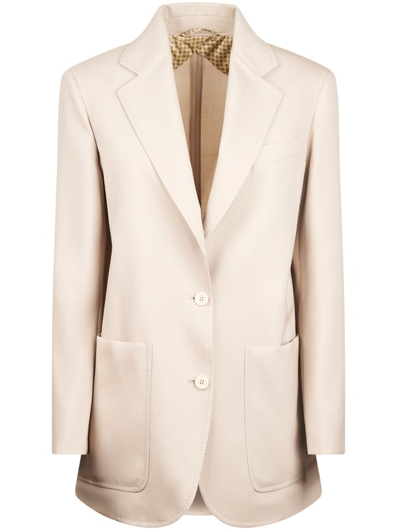 Max Mara Tailored Jacket with Notch Lapel and Patch Pockets