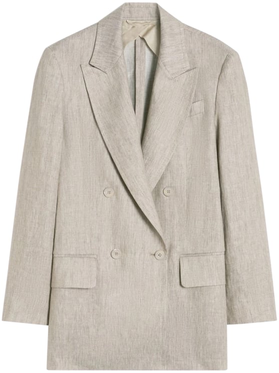 Max Mara Double-Breasted Relaxed Fit Linen Jacket