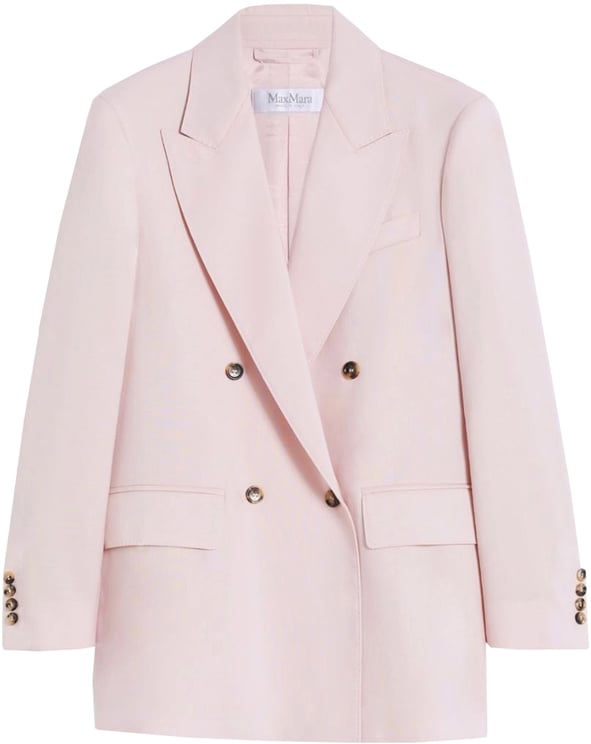 Max Mara Pink Ombrosa Double-Breasted Cotton Blazer