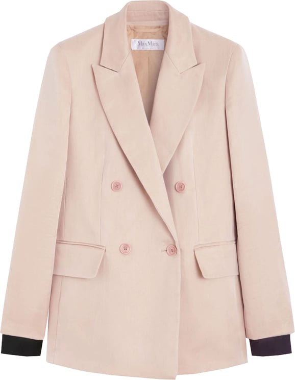 Max Mara Beige Mxsfeltro Double-Breasted Wool Blazer