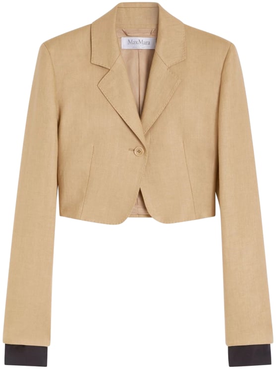 Max Mara Cropped Linen Jacket with Tailored Fit