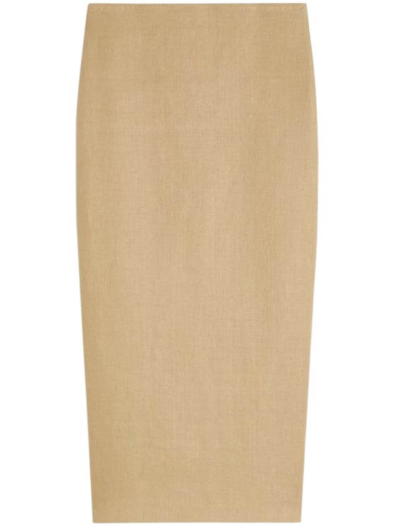 Max Mara Knee-Length Linen Skirt with Back Slit