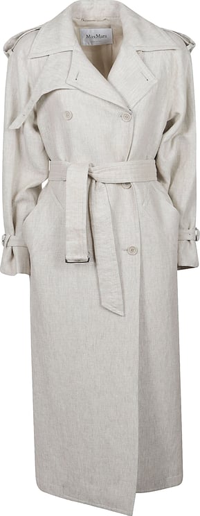 Max Mara Belted Trench Coat with Textured Fabric