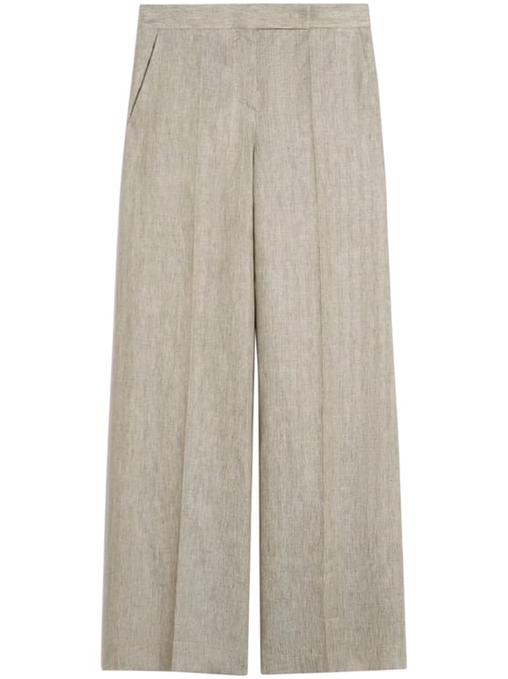 Max Mara Wide-Leg Linen Trousers with High Waist