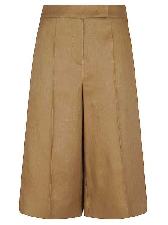 Max Mara Midi-Length Linen Culottes with Tailored Silhouette and High Waist