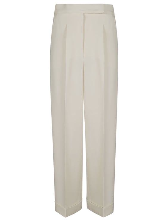 Max Mara Refined Tailored Straight-Leg Trousers with Geometric Turn-Up